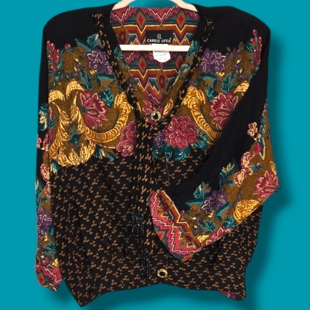 Vtg Carole Little Boho blouse 14